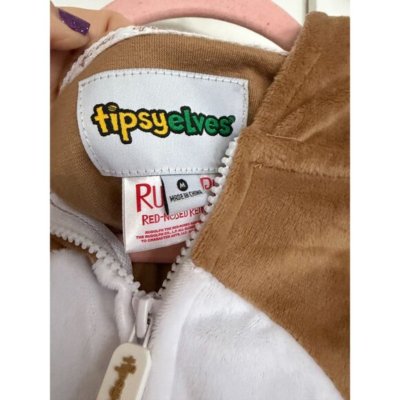 TIPSY ELVES RUDOLPH THE RED-NOSED REINDEER UNISEX ONESIE SZ MEDIUM ADULT - Picture 4 of 6